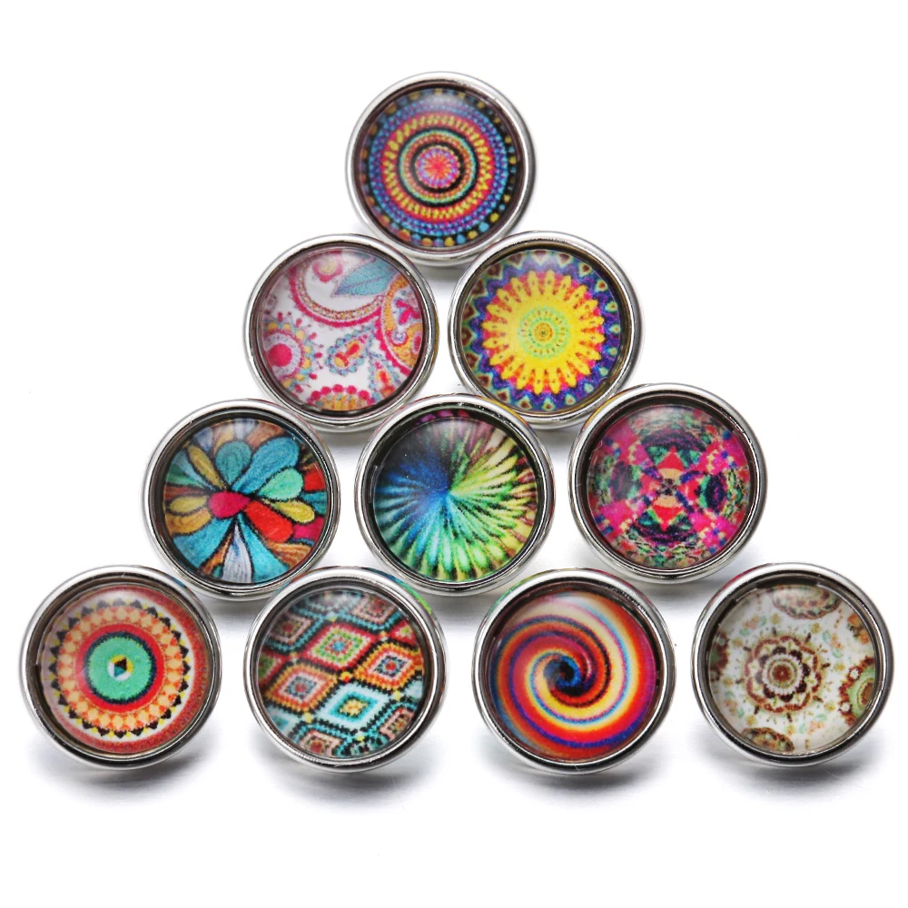 10 шт./лот оптовая продажа 12 мм стеклянные кнопки ювелирные изделия подходят для