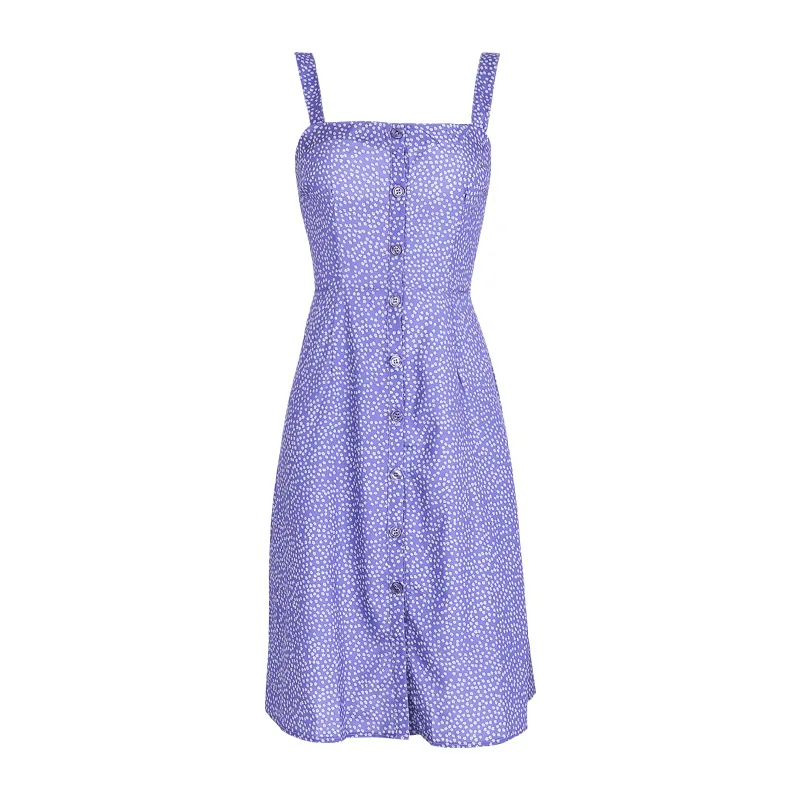 Женское платье на шнуровке с оборкой спереди длинное пляжное до колен цветочным