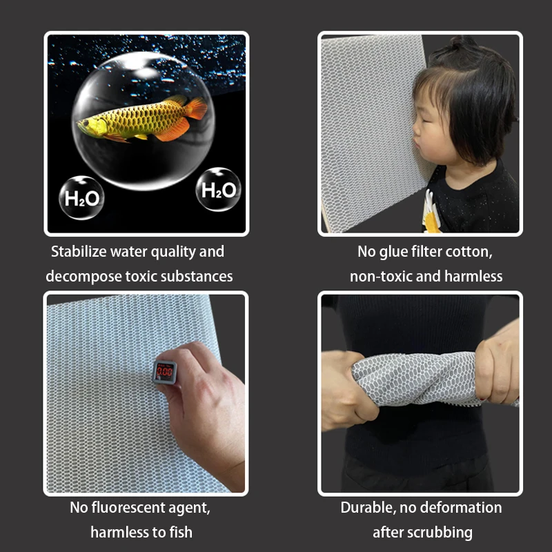 6 слоев 6D губка фильтр для аквариума без клея Биохимический хлопок аксессуары