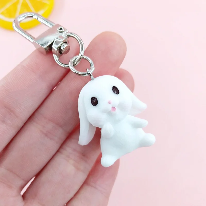 Мультяшный милый большой кролик и собака брелок для ключей автомобильный кулон