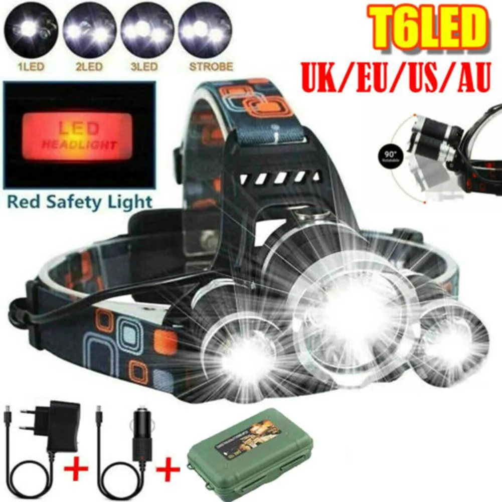 

Outdoor LED Headlamp Rechargeable T6 Torch 175LM Bright Flashlight LED