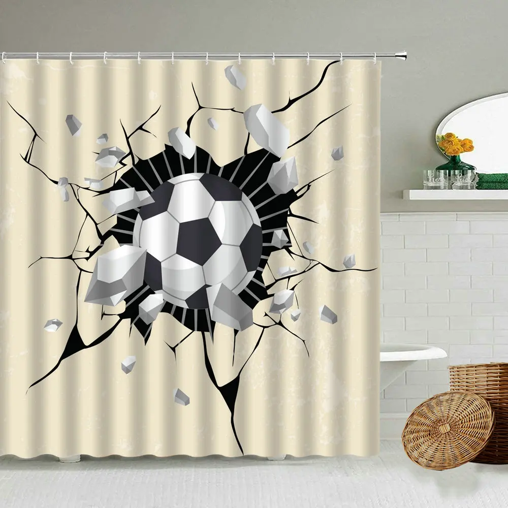 Спортивная душевая занавеска для баскетбола футбола креативный дизайн
