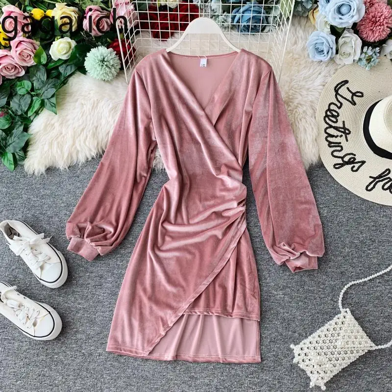 Gagarich женское платье осень зима сексуальное однотонное с длинными