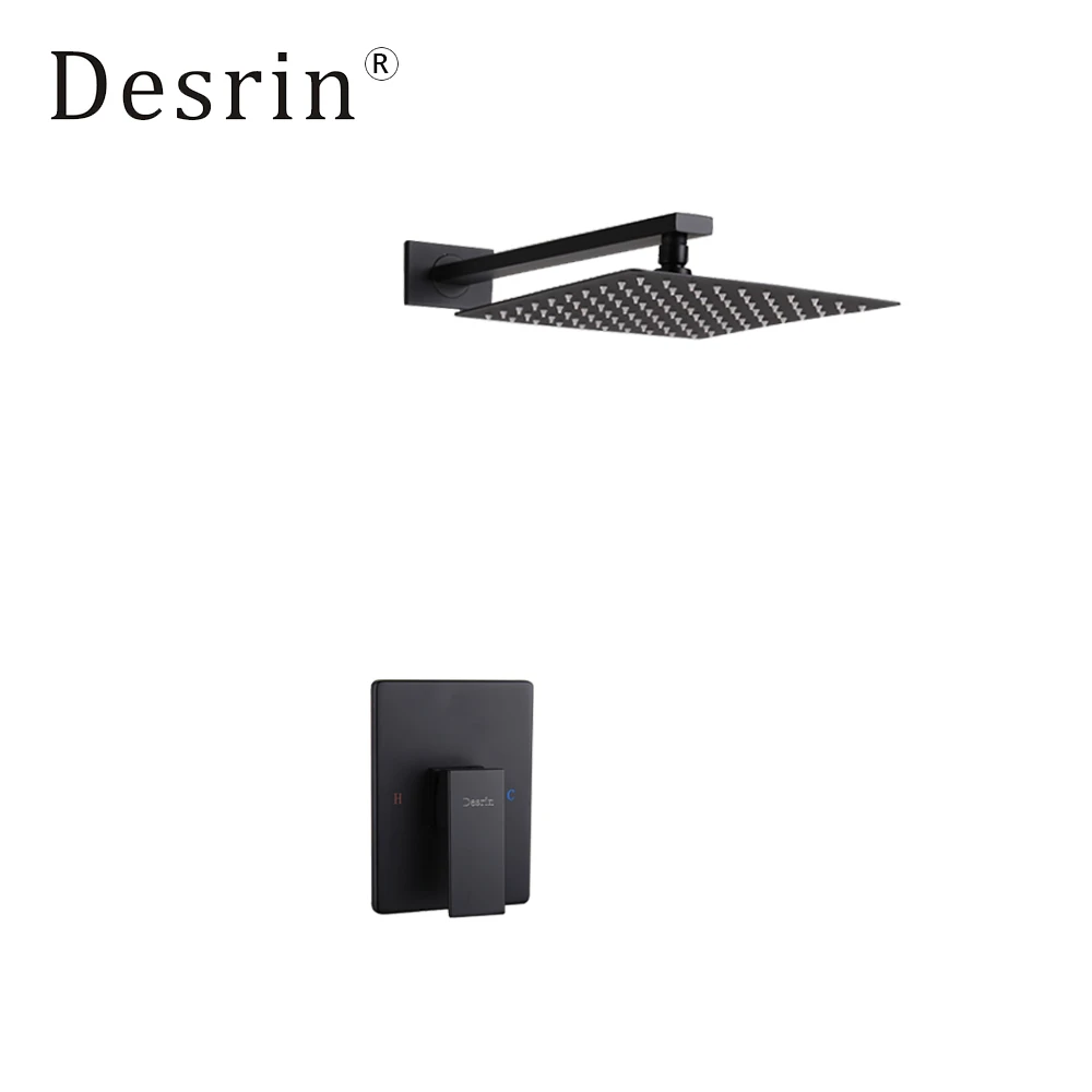 Desrin Bath Moden матовый черный смеситель для душа одномодовая квадратная душевая