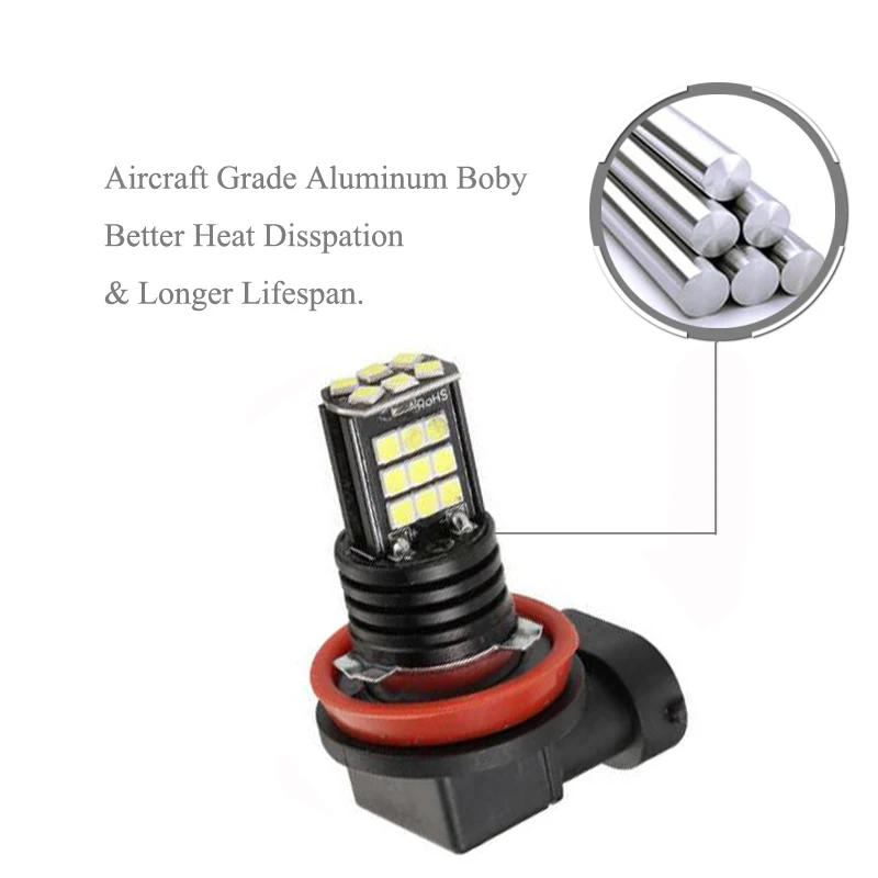 2x супер белый H8 H11 CREE чип 3030SMD 24LED туман светильник дальнего света лампы для mazda 3 5 6