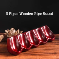 luxury pipe stand unique holds 5 pipes solid wood tobacco pipe smoking standrackholder gift for friends