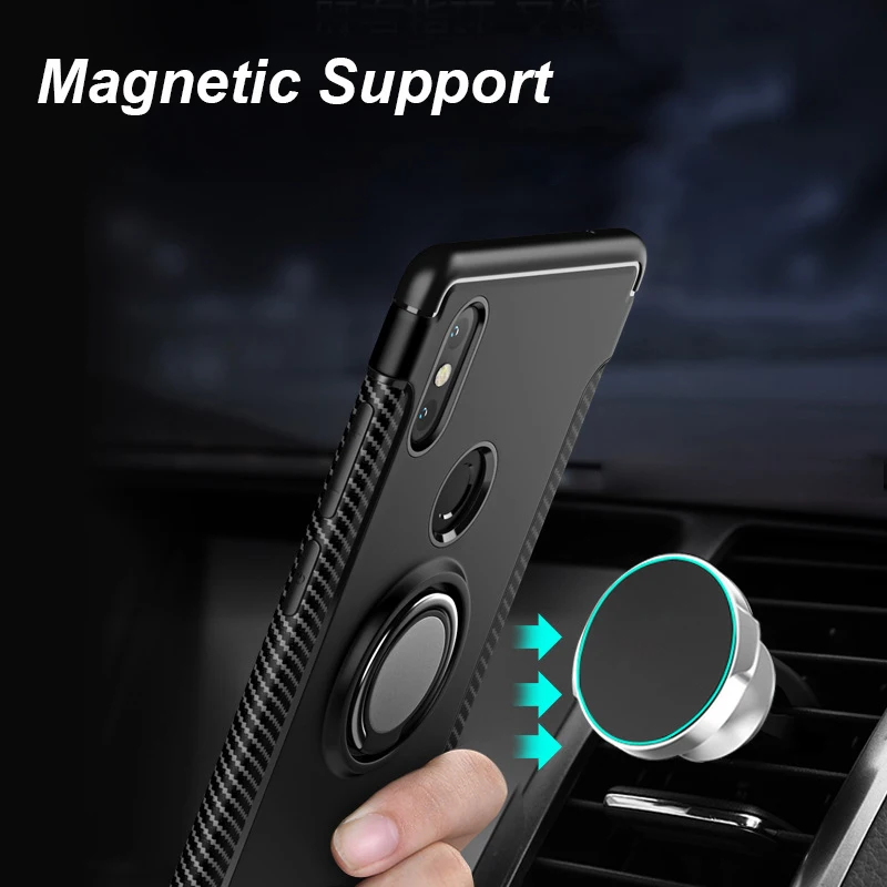 Чехол с кольцом на палец полной защитой 360 градусов для Xiaomi Mi Mix 2S 2/для Note 3 Max A1 A2