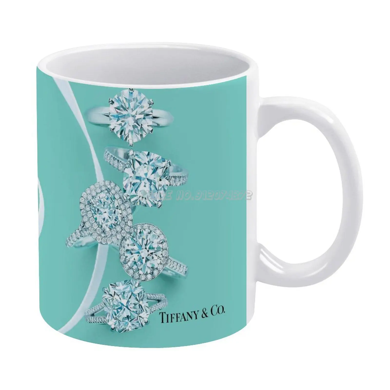 Hot Selling! Coffee Mugs Ceramic Personalized Mugs 11 Oz White Mug Tea Milk Cup Drinkware Travel Mug Blue Cute Robins Egg Blue L