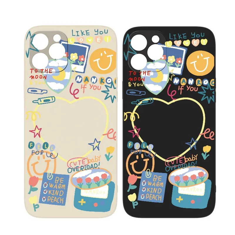

Cute Heart-shaped smiley Case Phone Case For iPhone 13 12 11 Pro Max XS Max XR X 7 8 Plus SE 2 Soft TPU Shockproof Case Cover