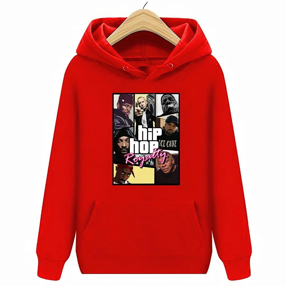 Красный Рэп боги хип-хоп королевские DR DRE EMINEM 2 PAC BIGGIE мужские толстовки с капюшоном - Цвет: Красный