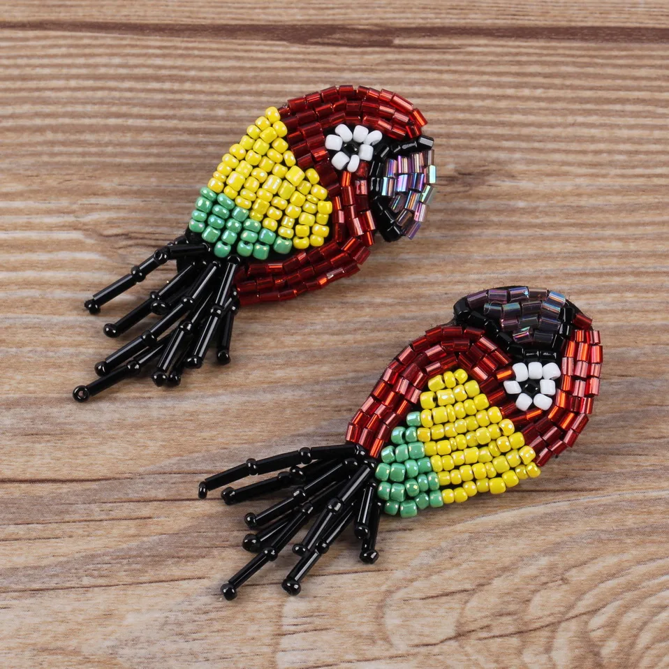 Florosy Boho бисер кисточка животное птица Красочные капли Эффектные серьги для