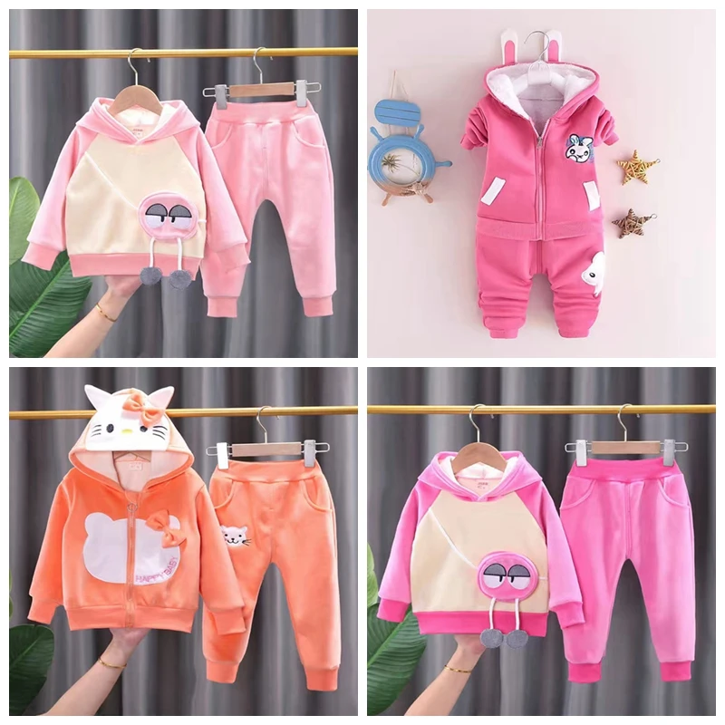 

Kids Tracksuit Hoodie Set Baby Girls Cartoon Hoodies Coat And Pants 2PCS Children Clothes Set For Girls Sportswear Clothing Boys