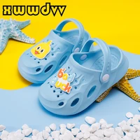 xwwdvv kids slippers soft thick soled childrens garden shoes hollow breathable indoor boys girls slippers cartoon pattern shoes
