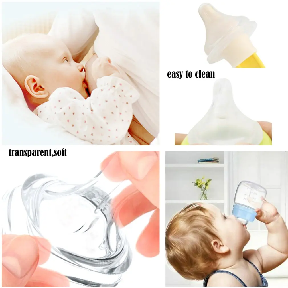 

Transparent Baby Breast Feeding Nipple Kids Silicone Wide Caliber for Different Milk Bottle Pacifier Children Nipple