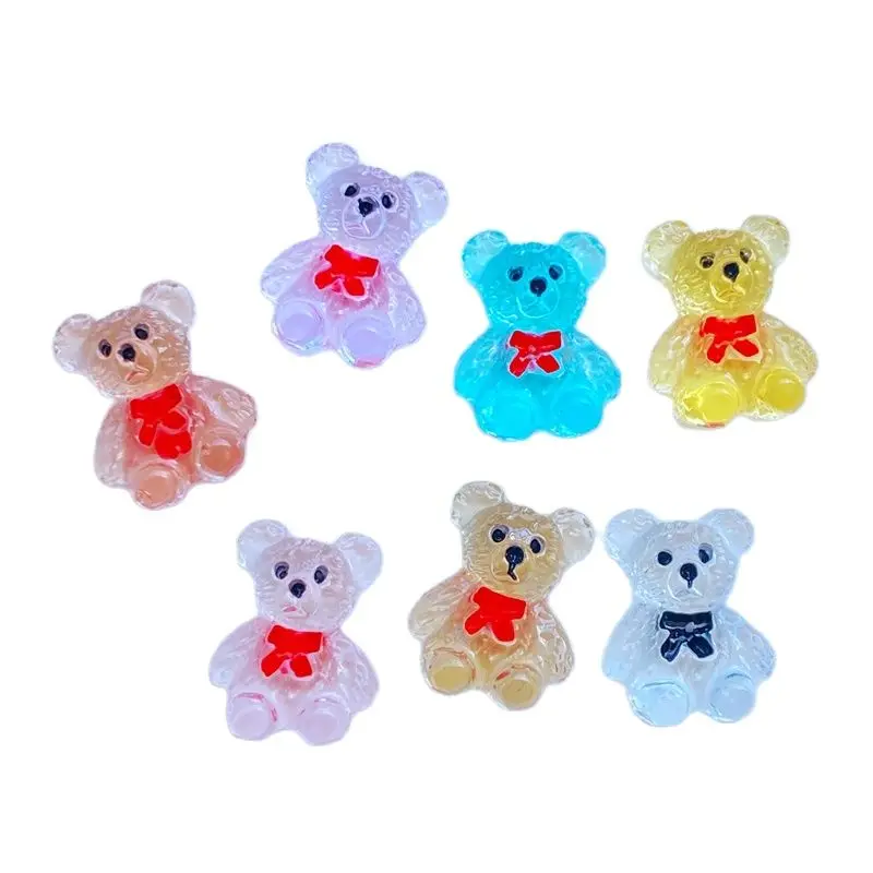 

30Pcs New Lovely Cartoon Mini Bear Flat Back Resin Cabochon Hair Embellishments Ornament Scrapbook Craft W06