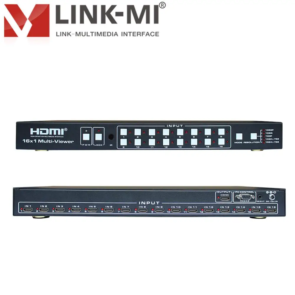 LINK MI LM S161 16x1 HDMI мульти просмотра с бесшовным переключателем 16 входным и 1 выходным