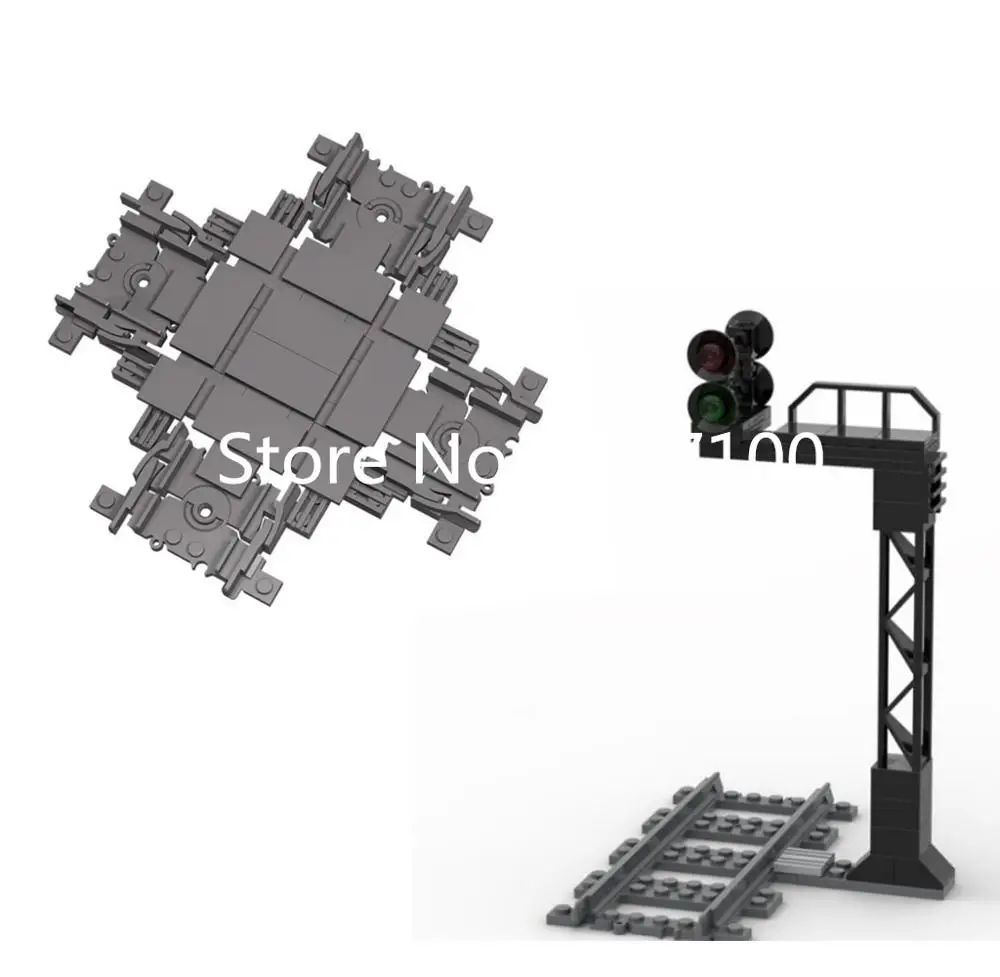 New City series The Train Signal Light And Cross Track Model Building Blocks Set Classic MOC Rails Toys for Children | Игрушки и хобби