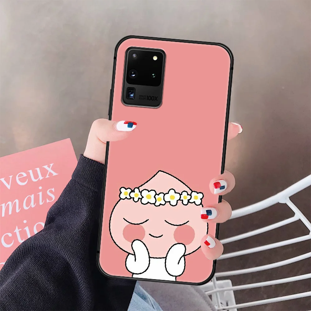

Cartoon Pink CaCao Apeach Phone Case Cover Hull For Samsung Galaxy S 6 7 8 9 10 e 20 Edge Uitra Note 8 9 10 Plus black