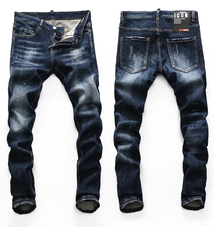 Мужские джинсы в европейском стиле dsq узкие эластичные прямые джинсовые брюки