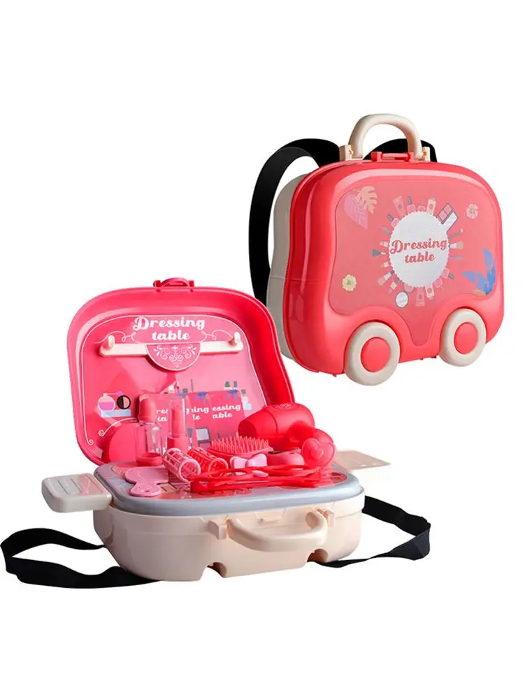 

Kids Fashion Makeup Suitcase Portable Travel Girl Makeup Set Toy Cosplay Makeup Toy For 3 4 5 Year Old Girl Perfect Gift