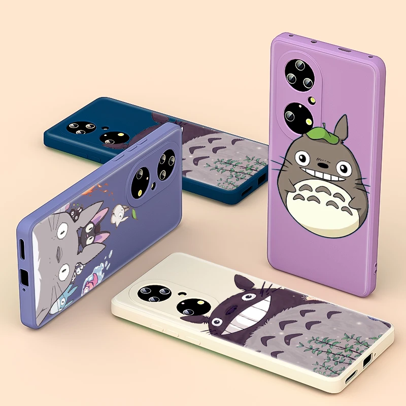 

My Neighbor Totoro cartoon For Huawei P Smart Z 2021 P50 P30 P20 Pro Plus P40 Lite E 2019 Liquid Silicone Soft TPU Phone Case