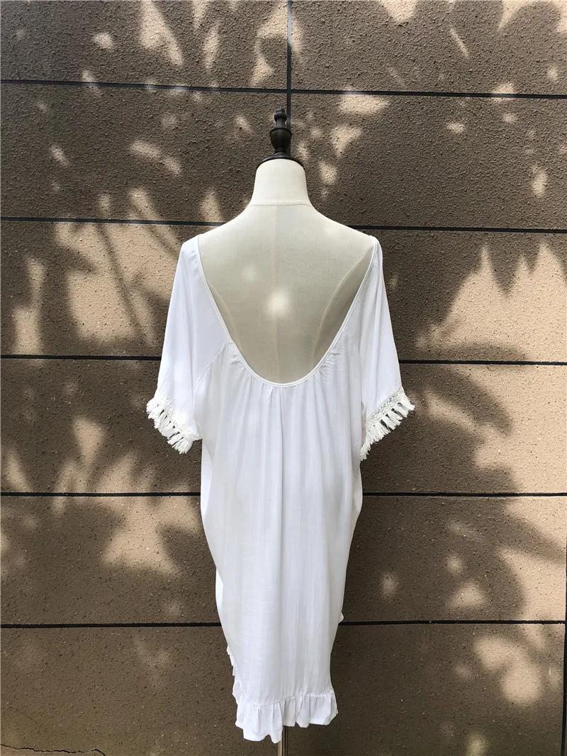 Хлопковый пляжный купальный костюм накидка Пляжное парео женская одежда для