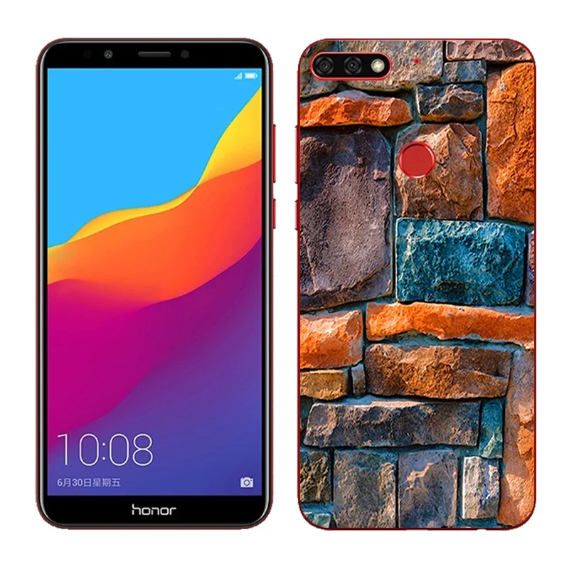 Для Huawei Honor 7C Aum-L41 черный матовый чехол для телефона окрашенный Мягкий