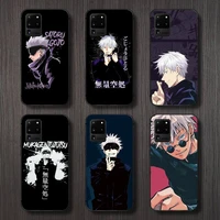 anime jujutsu kaisen satoru gojo phone case for samsung a32 a51 a52 a71 a50 a12 a21s s10 s20 s21 plus fe ultra
