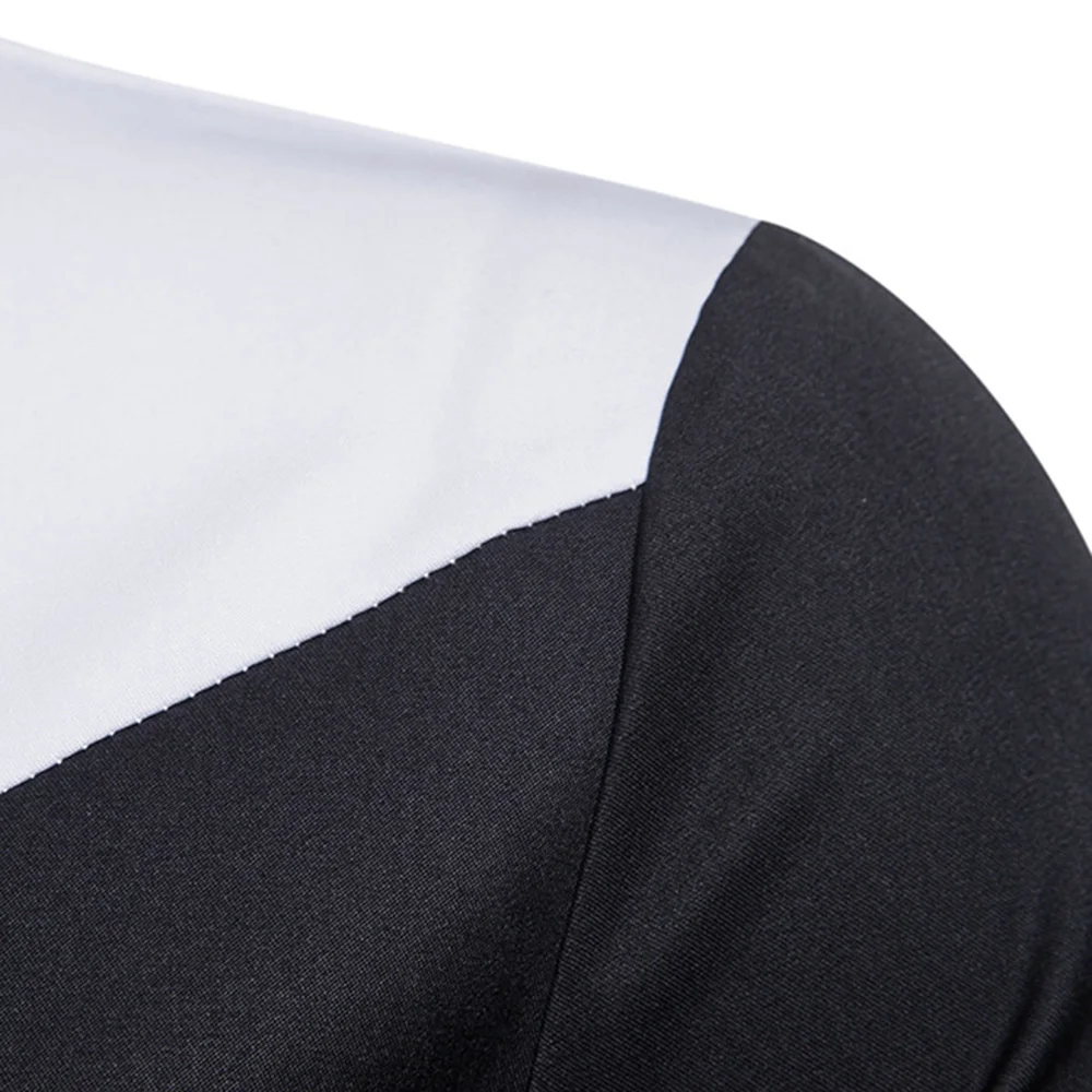 

Casual Men's Shirt Two-color Triangle Stitch Geometry Fashion Match Lapel Long-sleeved Top Slim Patchwork Color Block Shirts