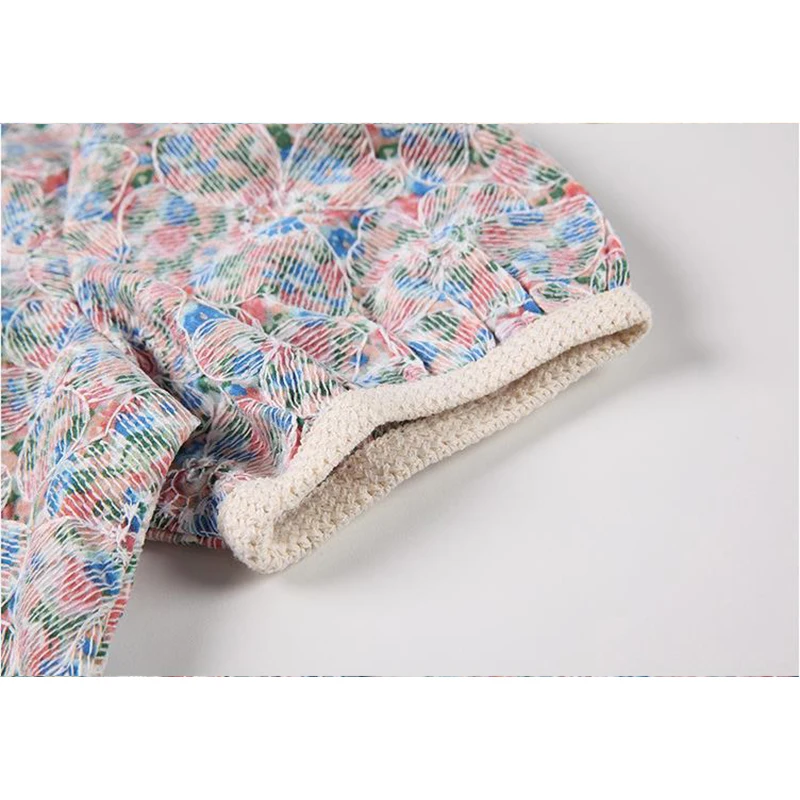 

2021 Summer Flower Printed Short Shirts Women's Harajuku Ins O Neck Short Sleeve Tops Korean Vintage Slim Ladies Casual Blouse