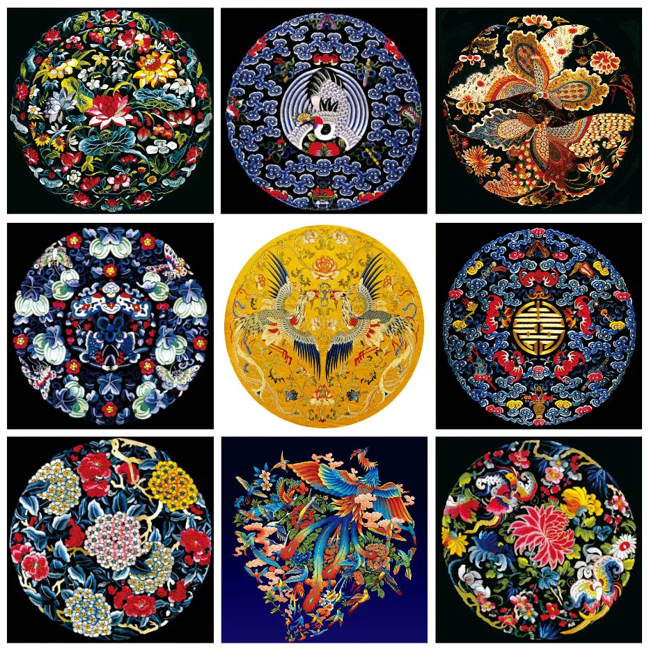 

Набор для вышивки крестиком DMC «сделай сам», полные наборы для вышивки, узоры с цветами лотоса и Фениксом