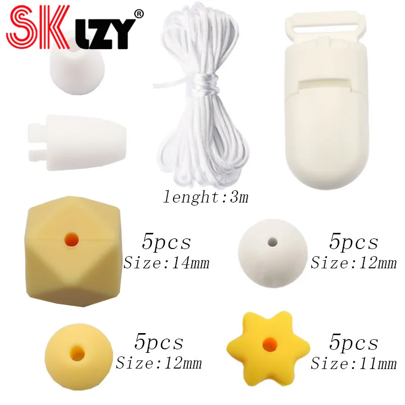 

Multicolor Silicone Beads Set For DIY Handmade Baby Pacifier Clip Toy Children Necklace Jewelry Accessories Wholesale