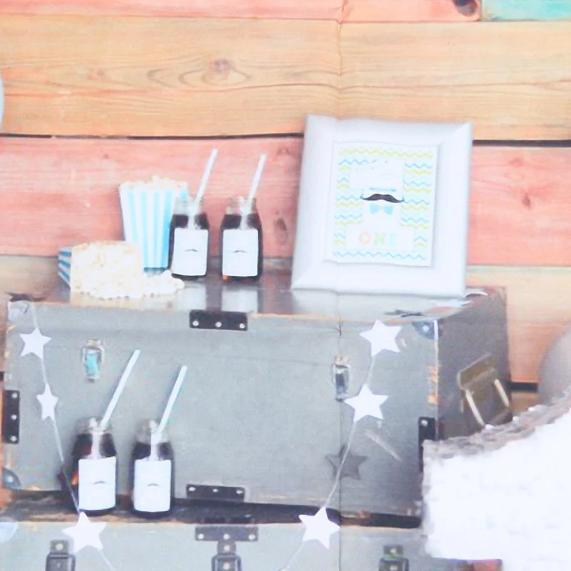 5x3ft ребенок 1st День Рождения фотография фон перекладина деревянный студия