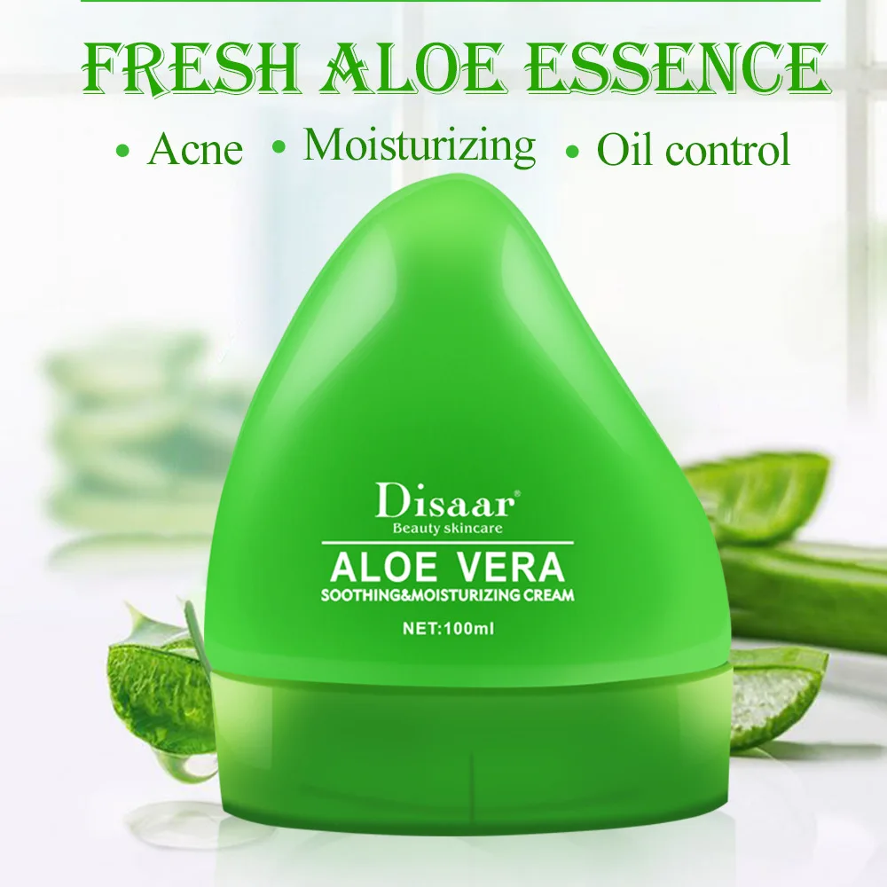 

100ml Face Cream Aloe Soothing Gel Aloe Vera Gel Skin Care Remove Acne Moisturizing Day Cream After Sun Lotions Aloe Gel