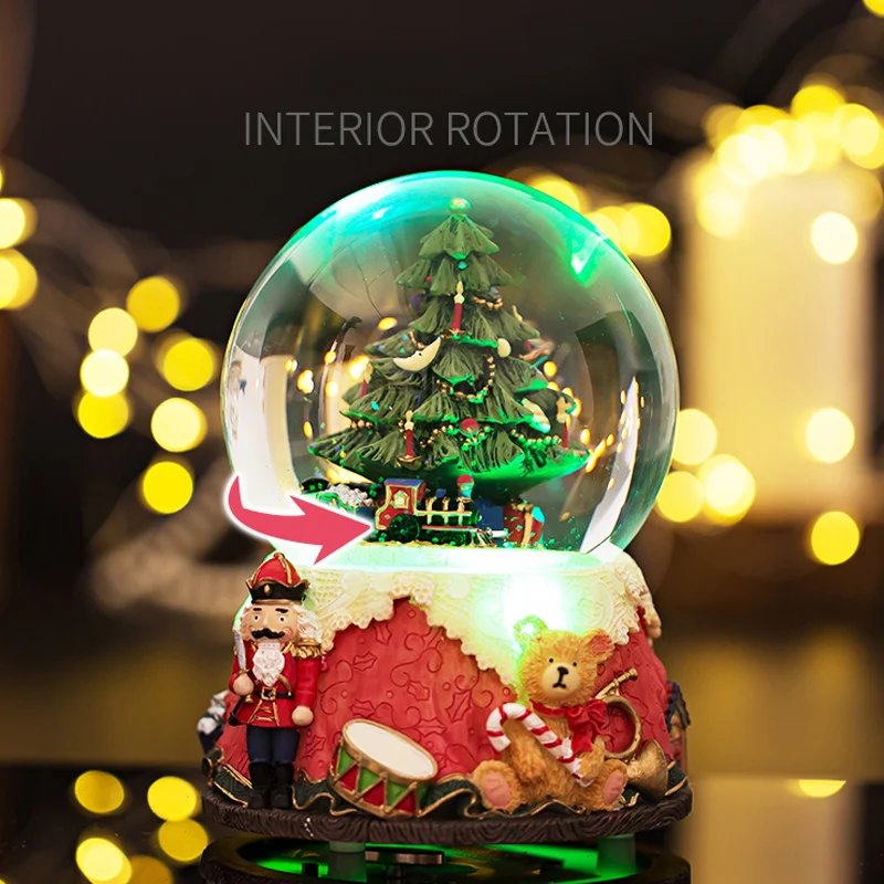 Фестиваль медведь Рождество снег глобус стеклянная музыкальная шкатулка в виде