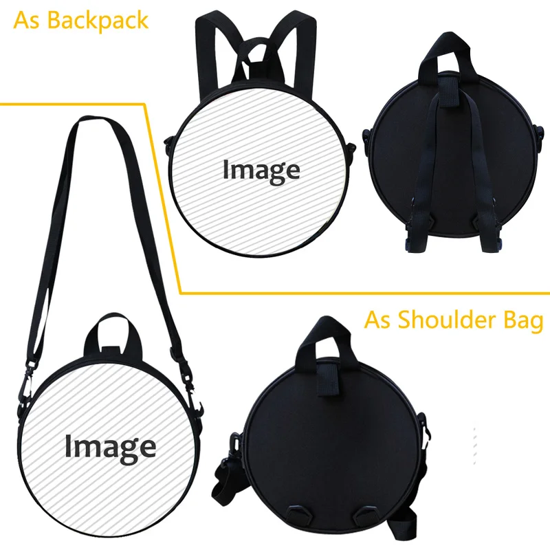 Круглый школьный рюкзак THIKIN для мальчиков и девочек детский с 3D рисунком