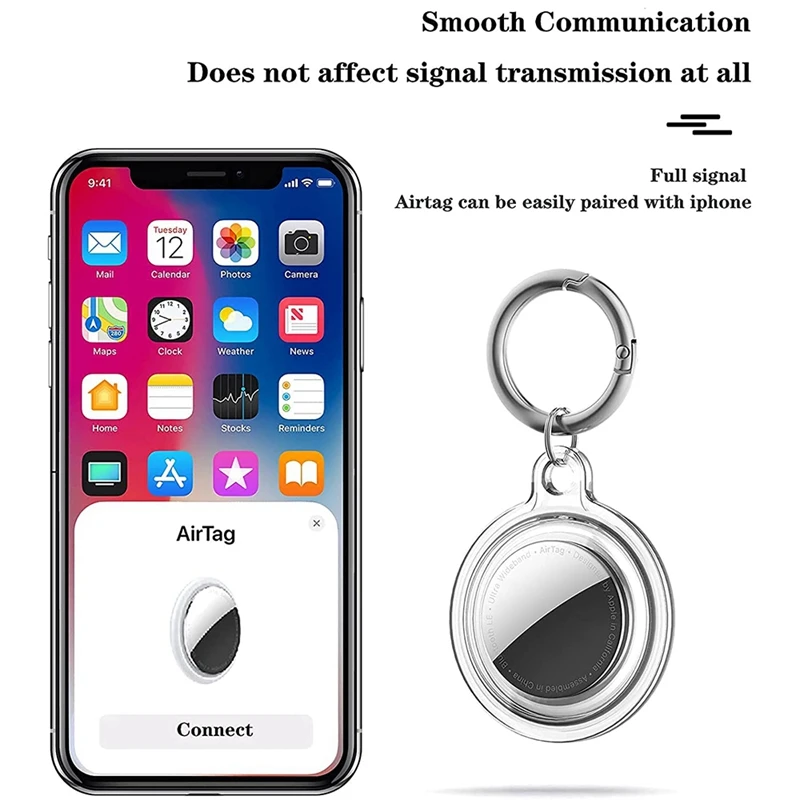 4 Pack Protective Case For Apple Airtag Silicone Keychain Compatible With Air Tag Holder Key Ring | Дом и сад