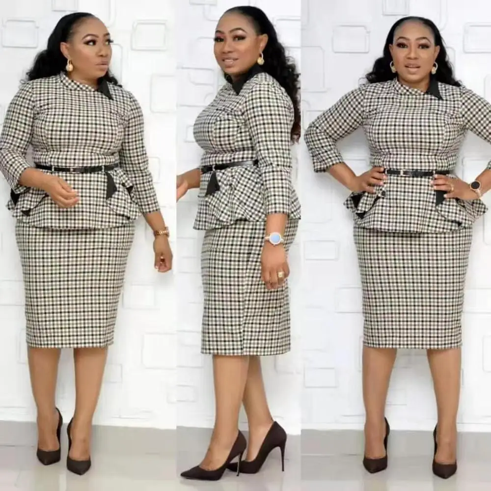 Женское платье в африканском стиле HGTE офисное облегающее с длинными рукавами и