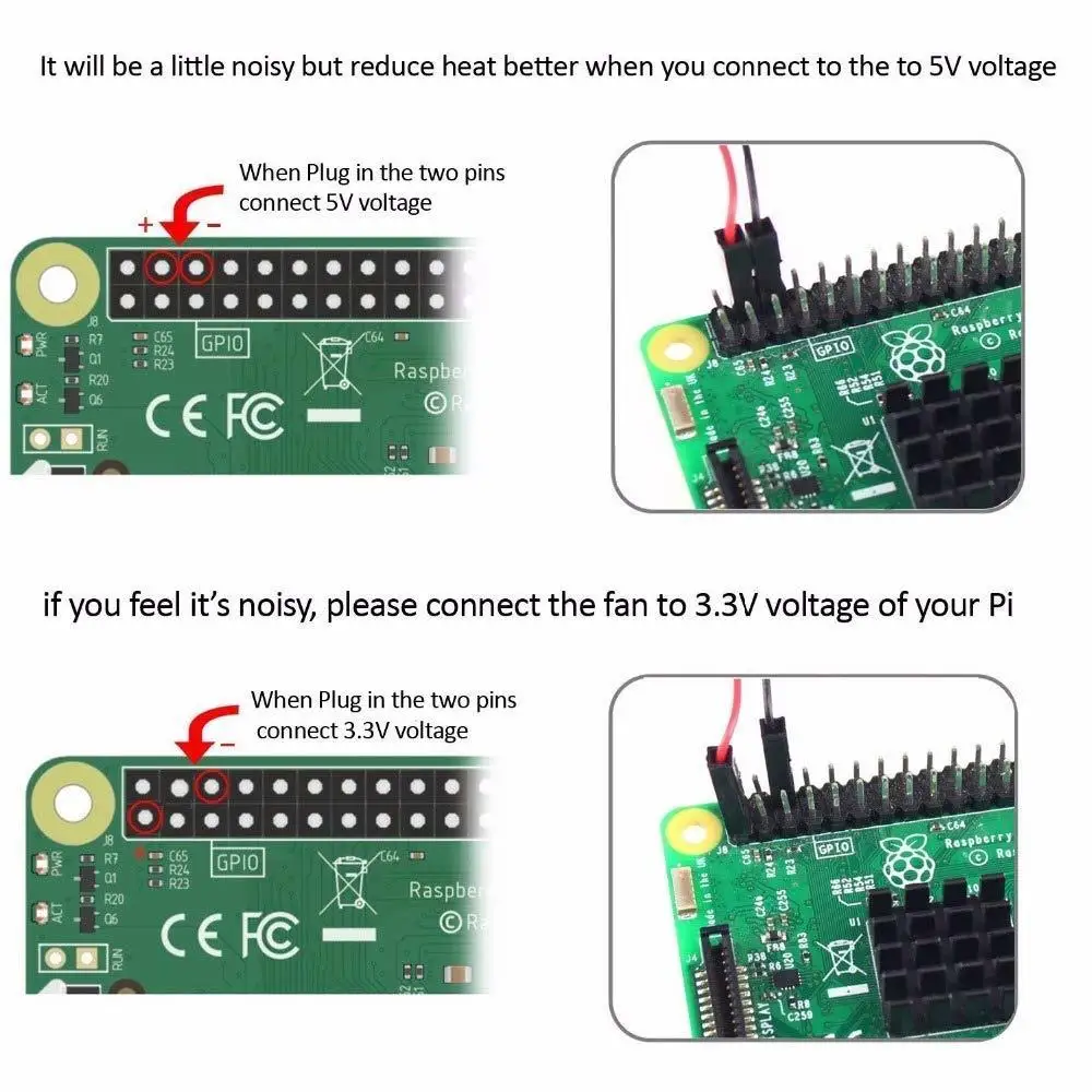 Вентилятор для Raspberry Pi DC 5 В/3 3 В Бесщеточный Охлаждающий вентилятор с винтами 4b B +