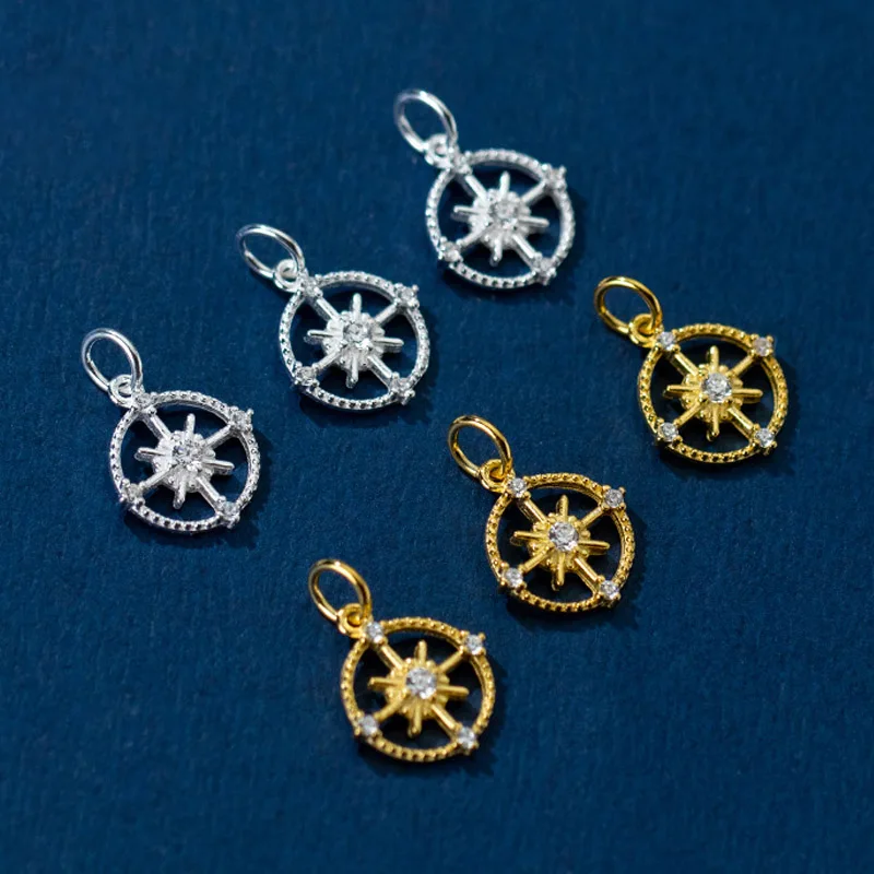 

Ажурные круглые подвески в виде планеты из стерлингового серебра 925 пробы с блестящим цирконием, серебряные подвески S925, подходят для ожерелья, серег, «сделай сам», ювелирные изделия