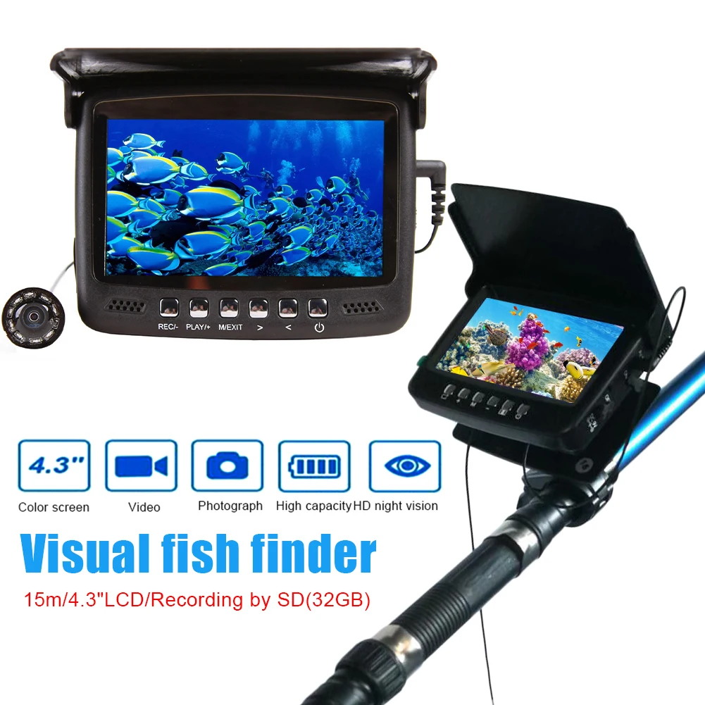 Цена 4,3 дюймовый ЖК-монитор для рыбалки, камера DVR, подводный рыболокатор, инфракрасное ночное видение, портативная видеокамера для рыбалки