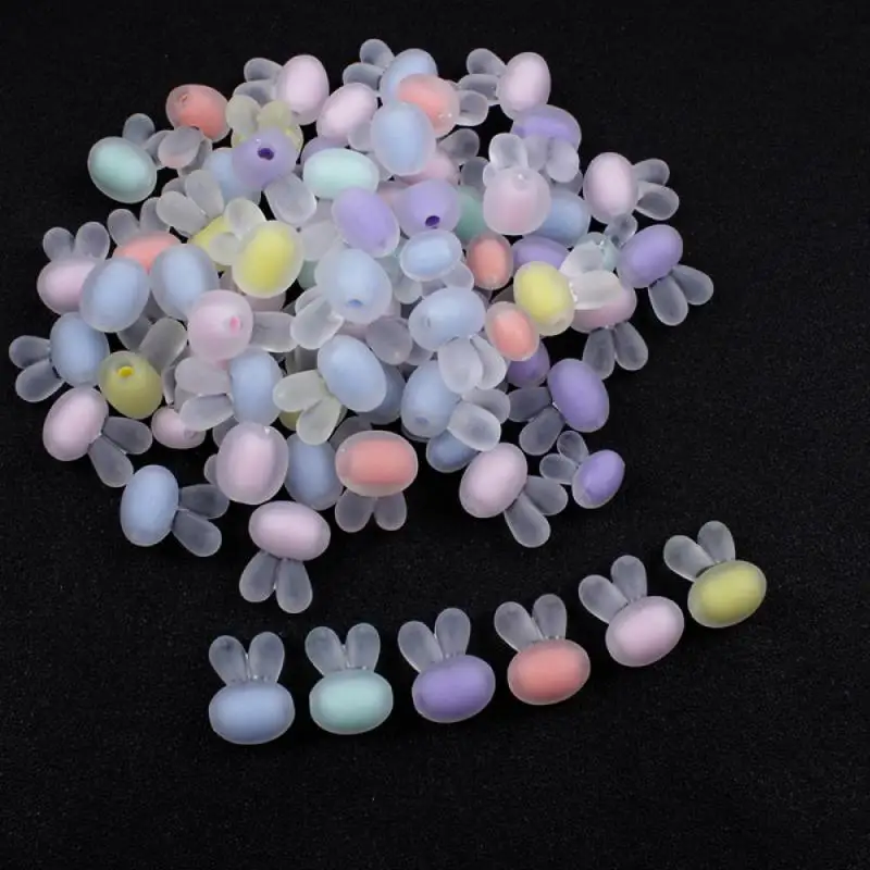 Cute Cartoon Frosted Animal Rabbit Head Shape Loose Spacer Acrylic Beads for Jewelry Making Handmade Bracelets Accessories |