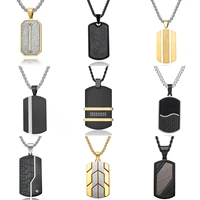 stainless steel dog tag pendant necklace for men boyfriend charm link chain male punk jewelry dropshipping