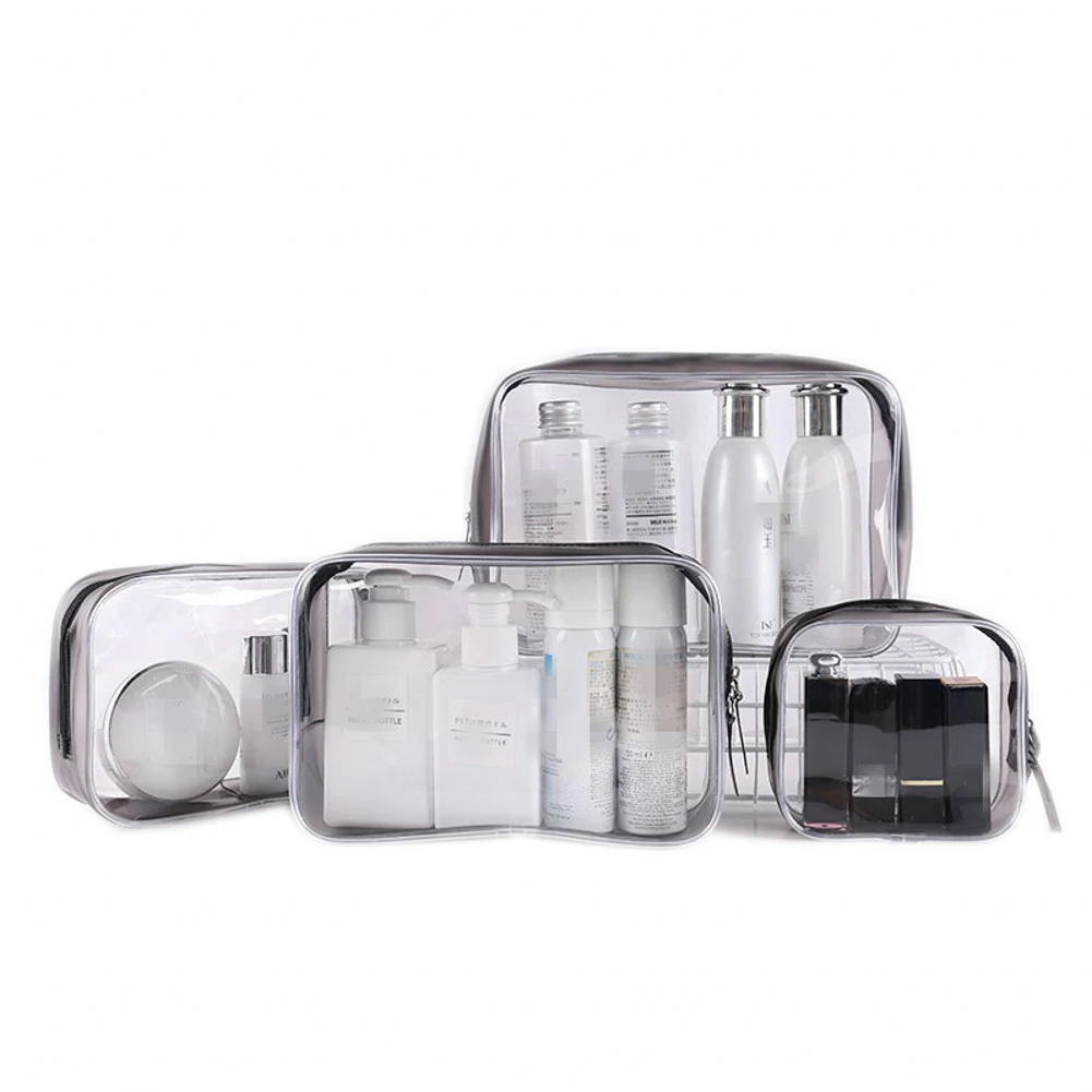 

Travel Transparent Cosmetic Bag PVC Women Zipper Clear Makeup Bags Beauty Case Make Up Organizer Bath Toiletry Wash Bag