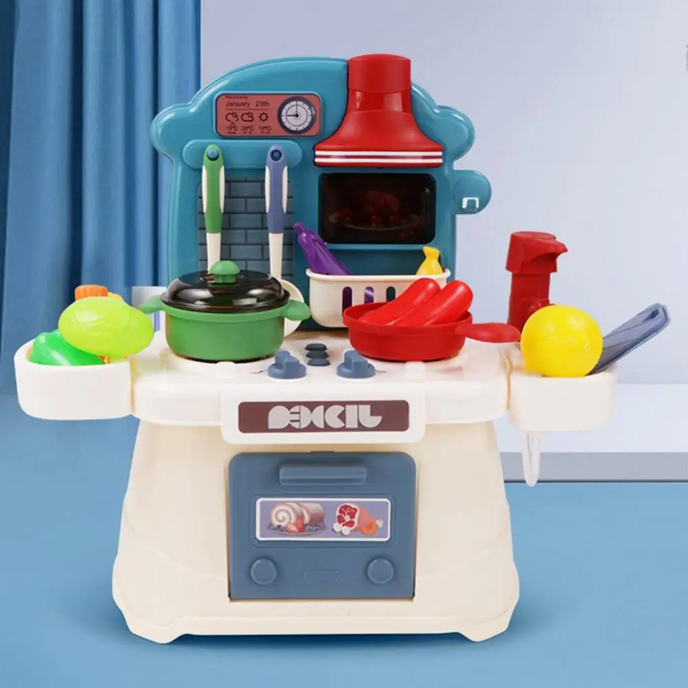 

26Pcs Kids Kitchen Toy Set with Light Music Children Play House Tableware Kitchen Toy Kids Pretend Play Toy Gift