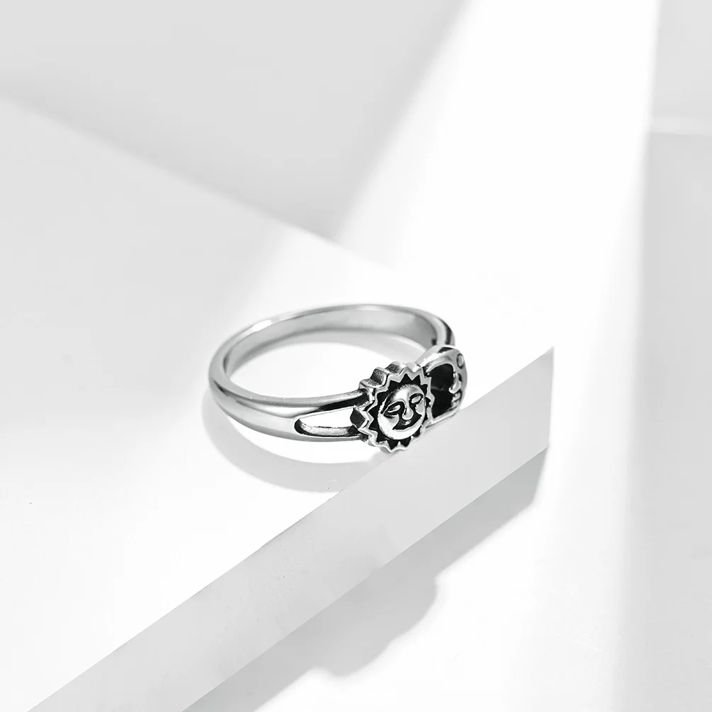 Кольца унисекс из нержавеющей стали цвета розового золота серебра с Луной и