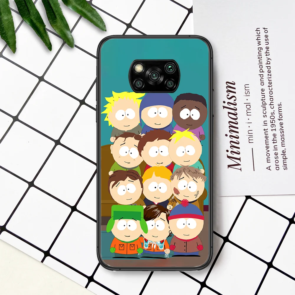 

South-Park Painting Phone Case For Xiaomi Mi Note 10 A3 9 MAX 3 A2 8 9 Lite Pro Ultra black Cell Trend Etui Pretty Hoesjes 3D