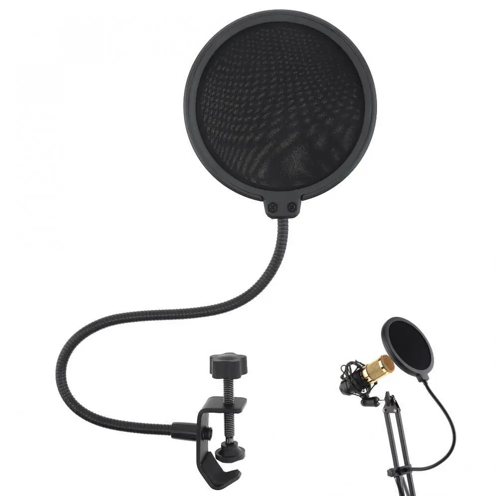 Практический двойной слой Студийный микрофон Гибкая Ветрозащитная маска Mic Pop