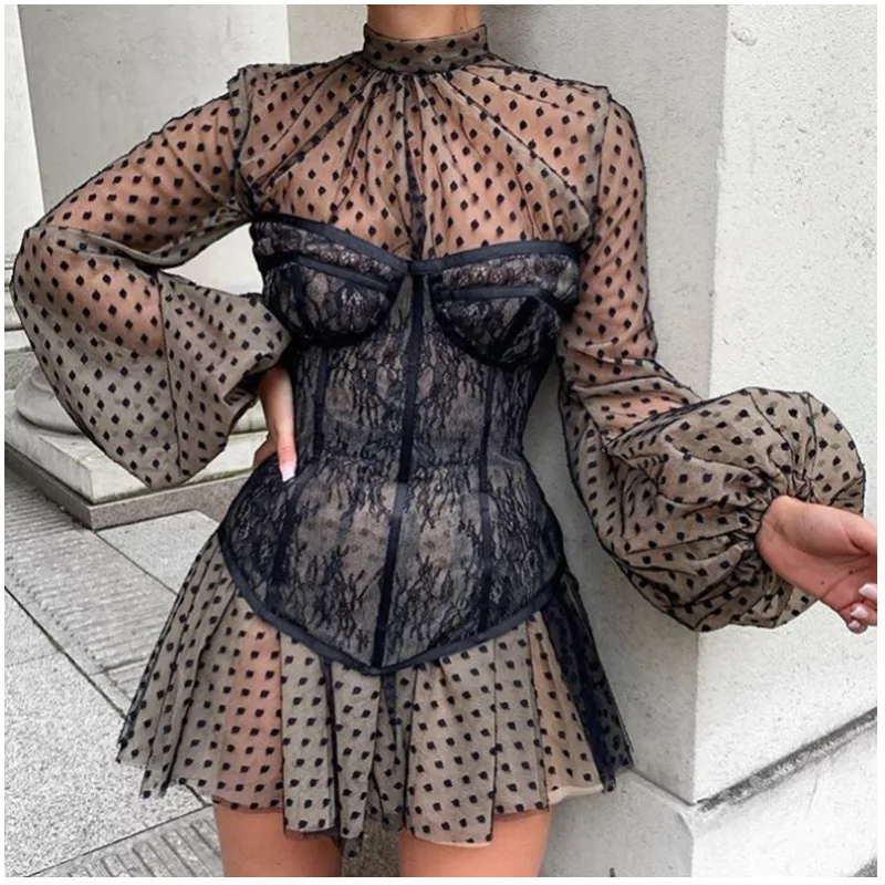 Summer Womens Sexy Strapless Lace Hollow Out Mesh Sheer Blouses Top Sleeveless Shirts Ladies Casual Blouse Party Club Wear Tops | Женская