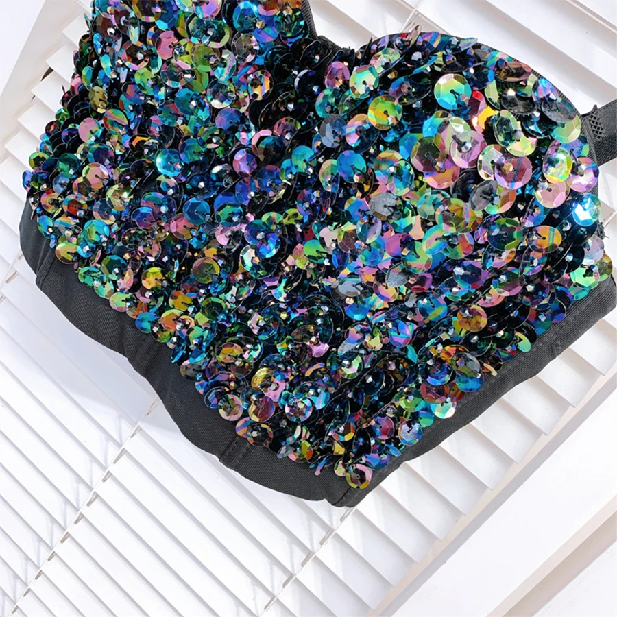 Кроп-Топ женский со встроенным бюстгальтером блестящее нижнее белье с эффектом